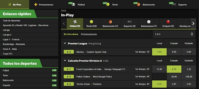 betway live betting